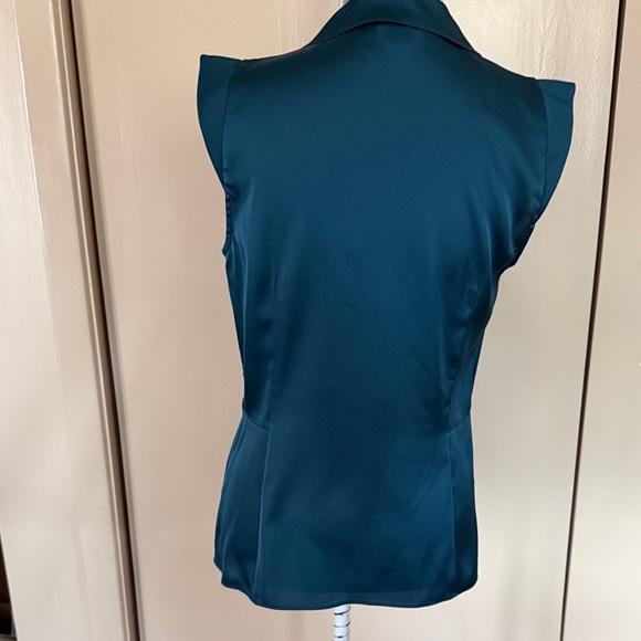 Sleeveless Teal Wrap-Style Women's Top - Picture 4 of 7